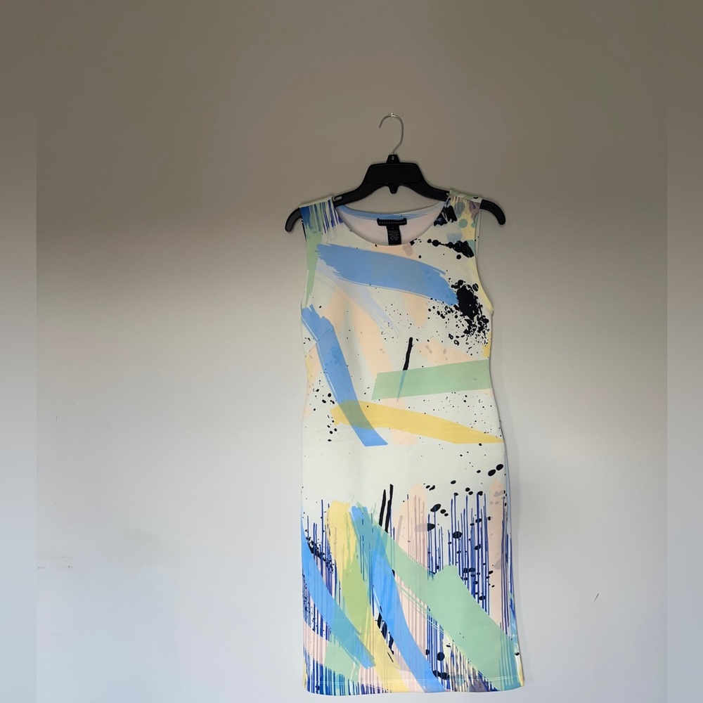 Grace Elements business casual dress with colors of splash